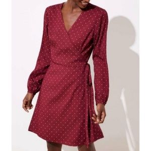 LOFT Star Print Wrap Dress